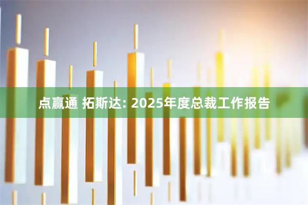 点赢通 拓斯达: 2025年度总裁工作报告